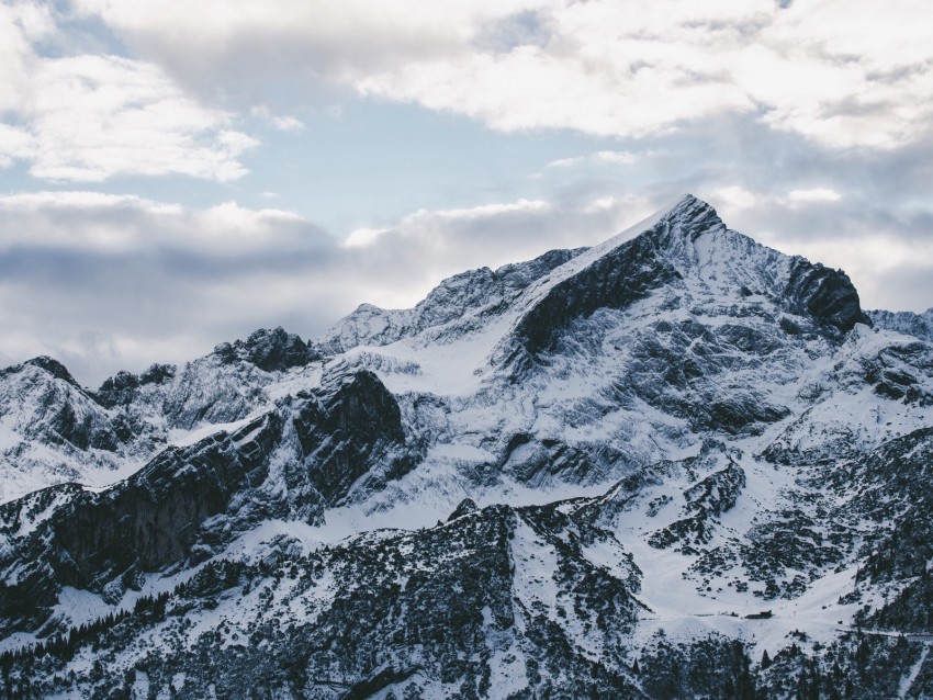 mountains peak snow snowy sky clouds Transparent Background PNG Isolated Design