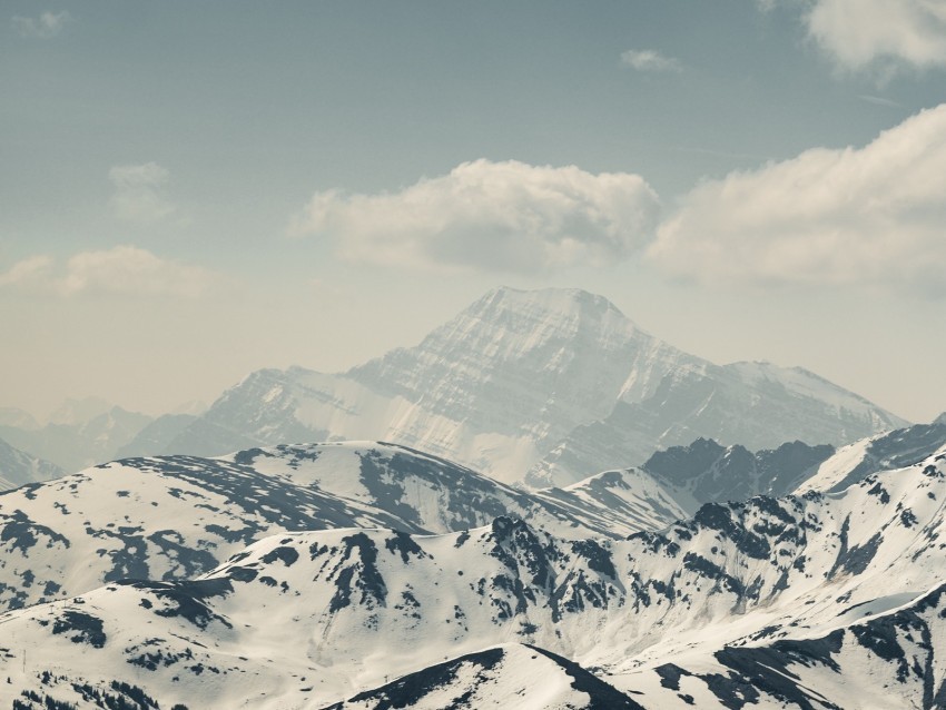 mountains peaks fog snow clouds landscape Transparent PNG images set