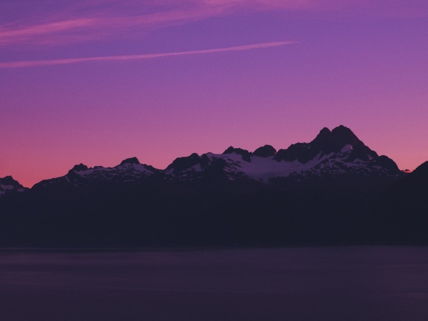 mountains sky evening twilight purple alaska PNG graphics with alpha transparency broad collection