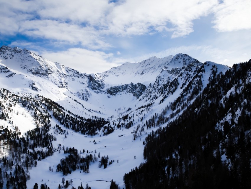 mountains snow alps clouds snowy Isolated Subject with Clear Transparent PNG