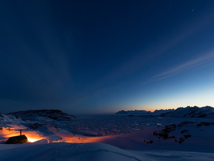 mountains snow ice sunset kulusuk greenland Free download PNG images with alpha channel diversity 4k wallpaper