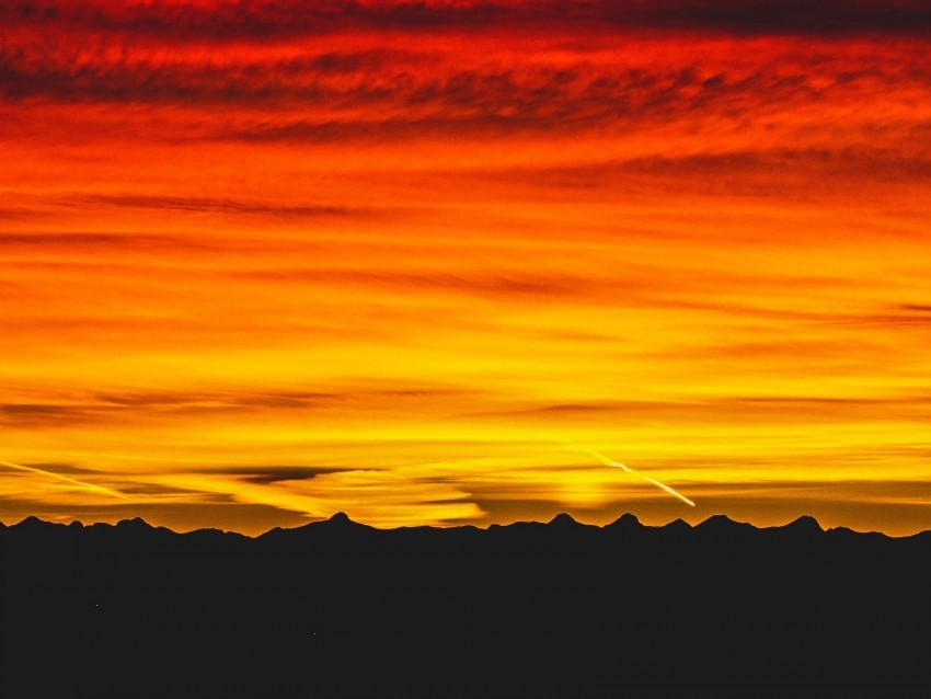 mountains sunset sky dark red yellow black PNG images with transparent canvas variety