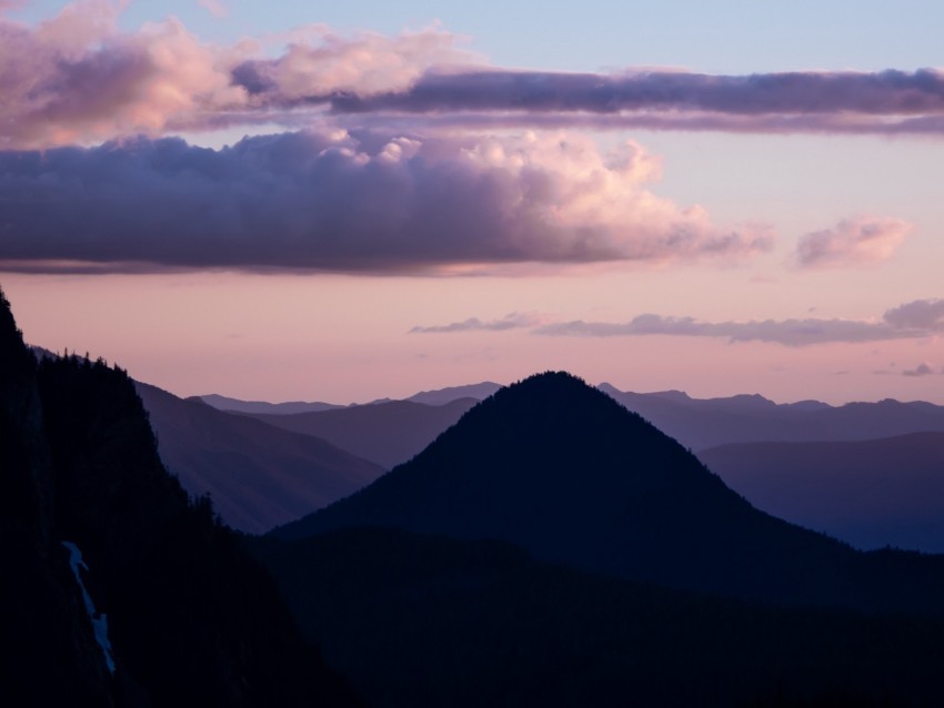 mountains twilight landscape clouds horizon HighResolution PNG Isolated Illustration