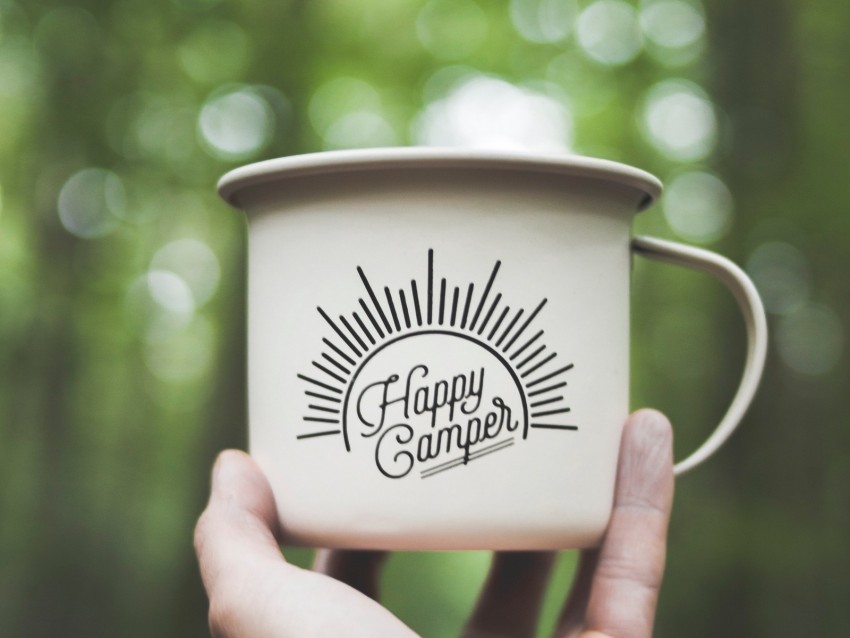 mug hand inscription camping Transparent Background Isolation in HighQuality PNG 4k wallpaper