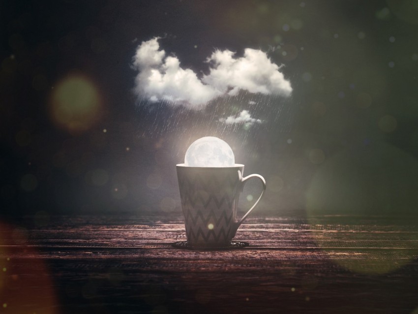 mug moon cloud rain glare photoshop Transparent PNG Isolated Illustrative Element