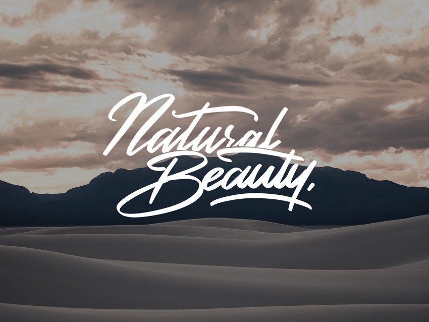 nature beauty inscription desert sand Isolated Illustration in Transparent PNG
