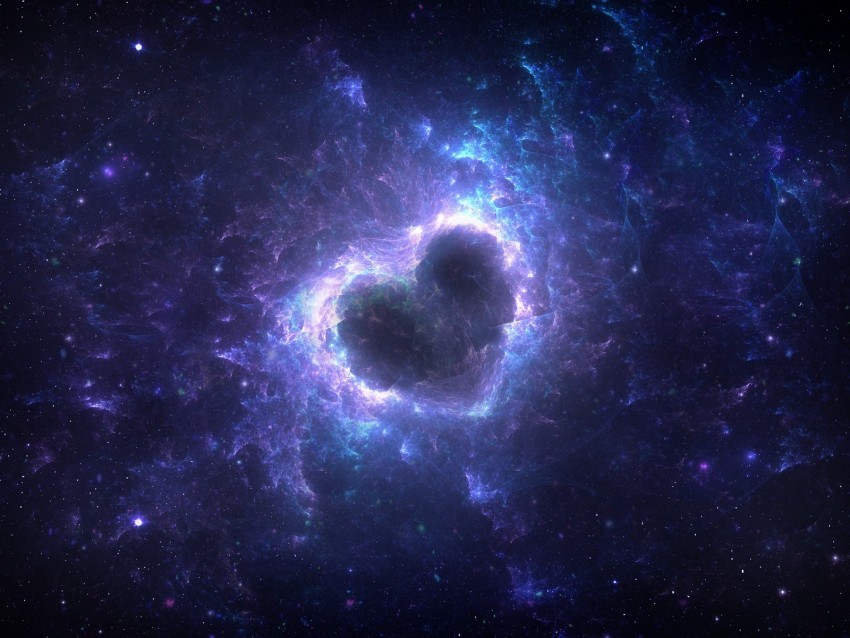 nebula heart glow space energy PNG images for graphic design