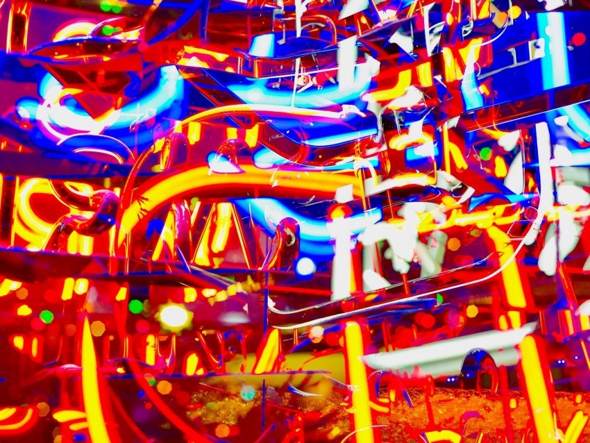 neon light colorful bright abstraction chaotic Transparent graphics