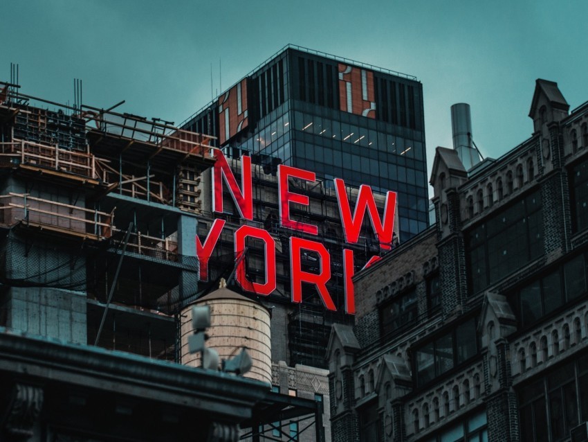 new york sign building inscription HighQuality PNG Isolated on Transparent Background 4k wallpaper