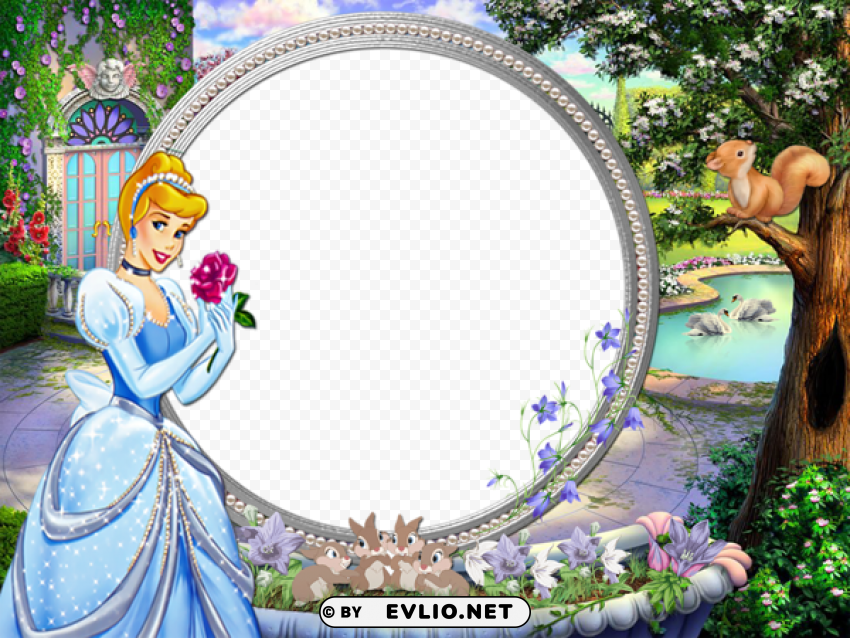 nice kids frame with princess Isolated Graphic with Clear Background PNG