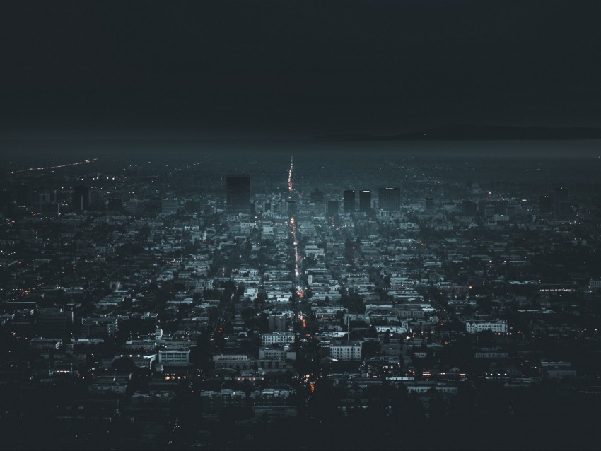 night city aerial view city lights los angeles usa PNG clear background