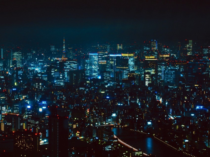 night city aerial view tokyo city lights metropolis PNG photos with clear backgrounds