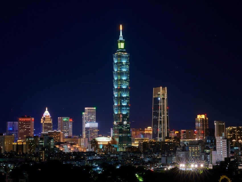 night city architecture city lights taipei china High-definition transparent PNG