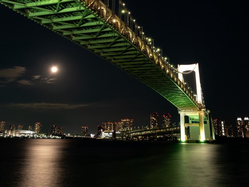 night city bridge city lights lighting tokyo Transparent PNG graphics complete archive