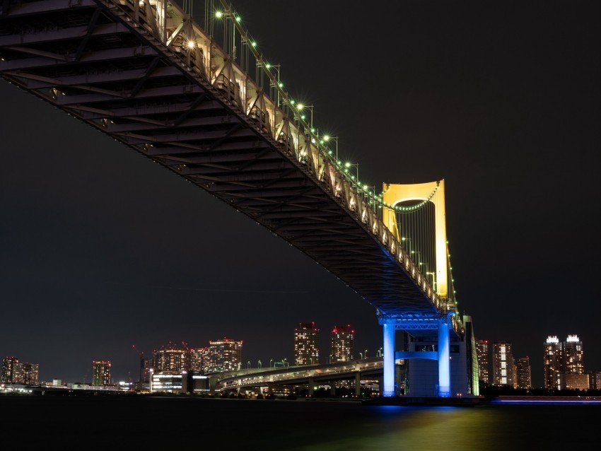 night city bridge lights city lights tokyo PNG transparent photos mega collection 4k wallpaper