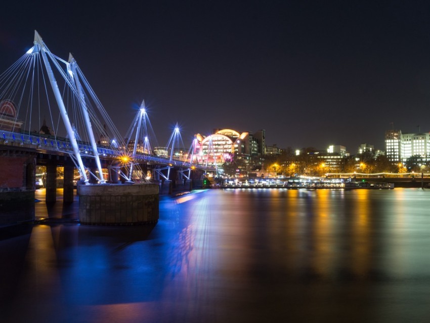 night city bridge river architecture lights reflection PNG files with clear background