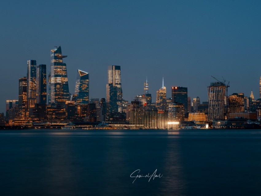 night city buildings architecture panorama new york Transparent background PNG artworks