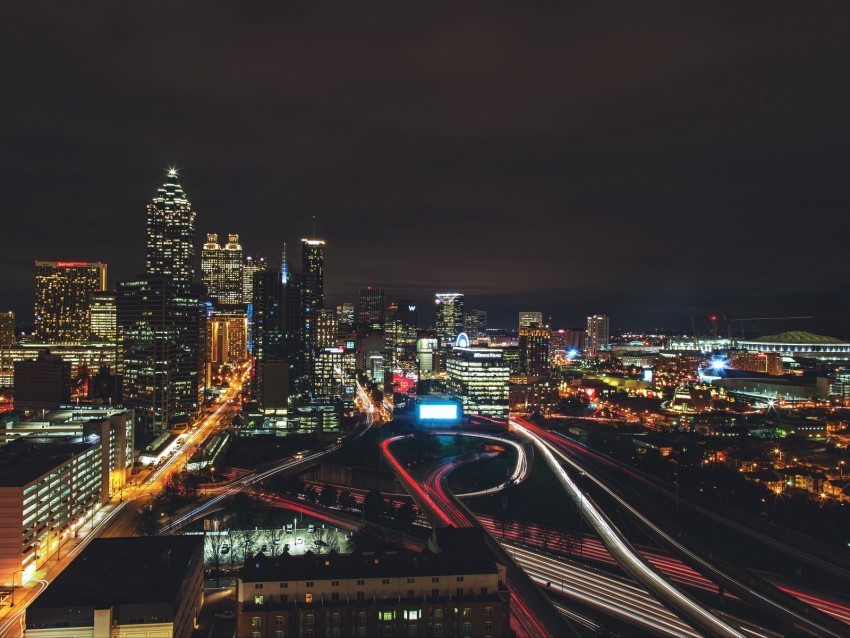 night city city lights aerial view night architecture Transparent background PNG clipart