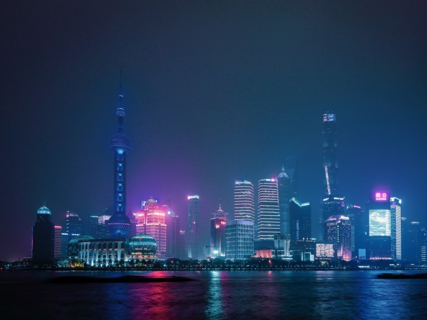 night city city lights panorama coast skyscrapers architecture Isolated Subject on HighResolution Transparent PNG