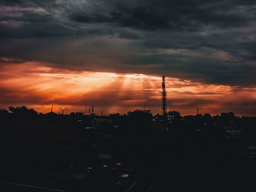 night city clouds night overcast indonesia Free PNG download no background