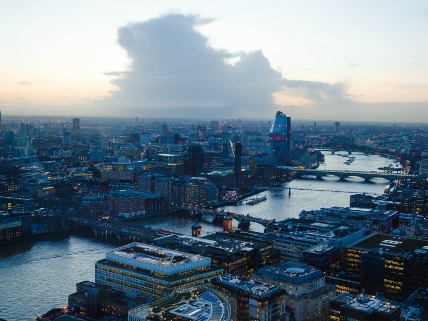 night city dawn aerial view city lights HD transparent PNG