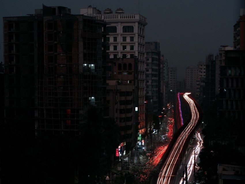 night city road long exposure night Free download PNG images with alpha channel diversity