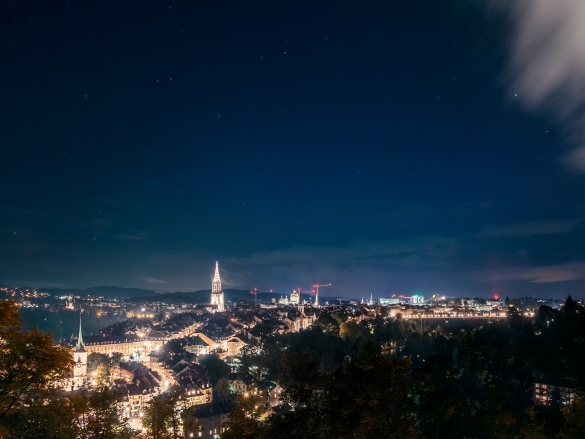 night city starry sky night city lights aerial view PNG with transparent bg