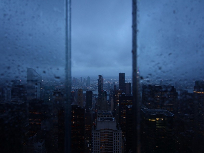 night city window rain skyscrapers aerial view Free download PNG with alpha channel extensive images