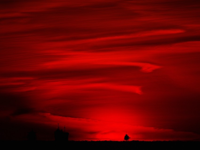 night red horizon dark ship Isolated Subject in Transparent PNG Format