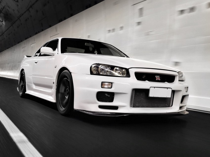 nissan gt-r nissan movement white side view PNG files with no backdrop wide compilation