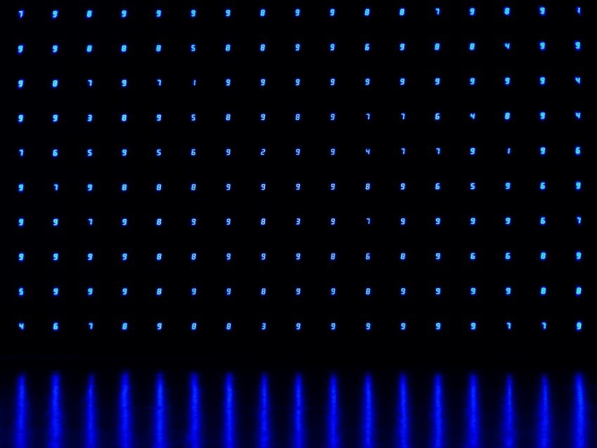 numbers neon blue dark Clear Background PNG Isolated Subject 4k wallpaper