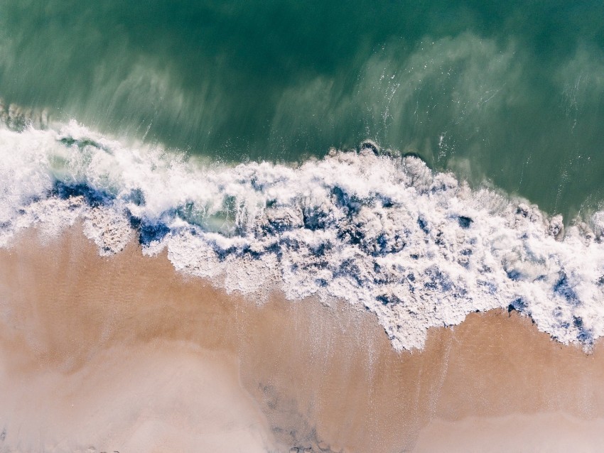 ocean aerial view surf sand wave PNG Image with Isolated Graphic Element
