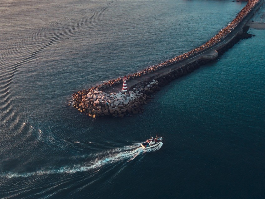 ocean pier aerial view yacht city Isolated Character with Transparent Background PNG