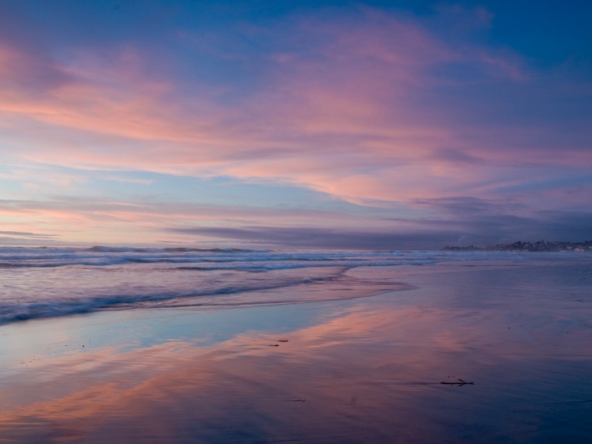 ocean shore beach sky california PNG clip art transparent background 4k wallpaper