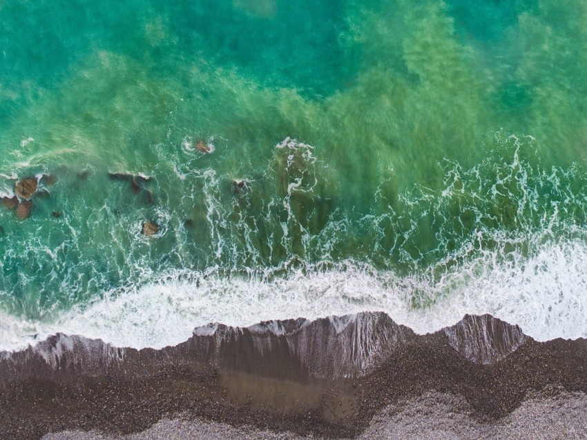 ocean surf aerial view shore wave water Isolated Graphic on HighResolution Transparent PNG