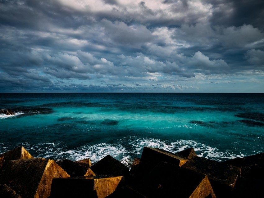 ocean surf horizon coast clouds sky HighQuality Transparent PNG Isolated Art