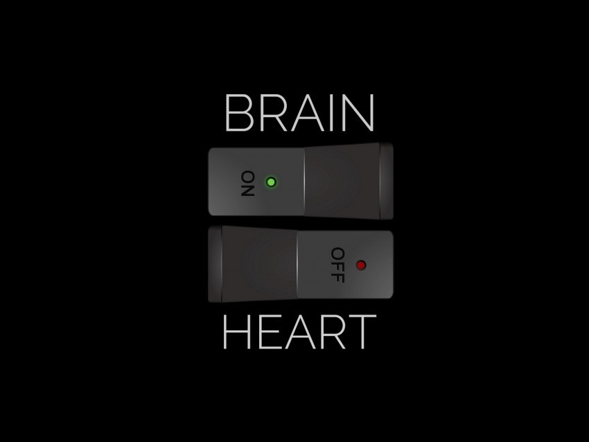 off on brain heart inscription Isolated Element in Clear Transparent PNG 4k wallpaper