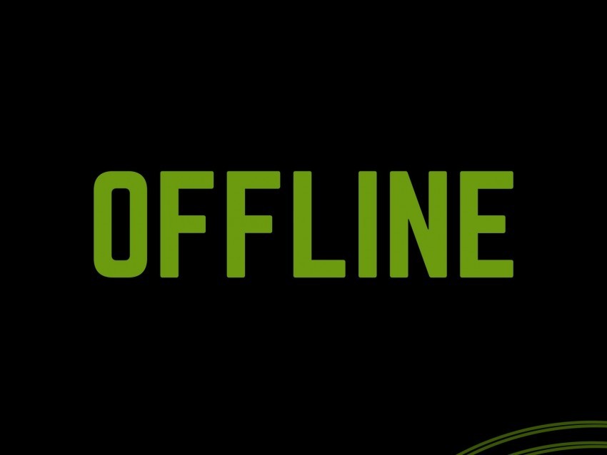 offline inscription green status Transparent PNG Graphic with Isolated Object