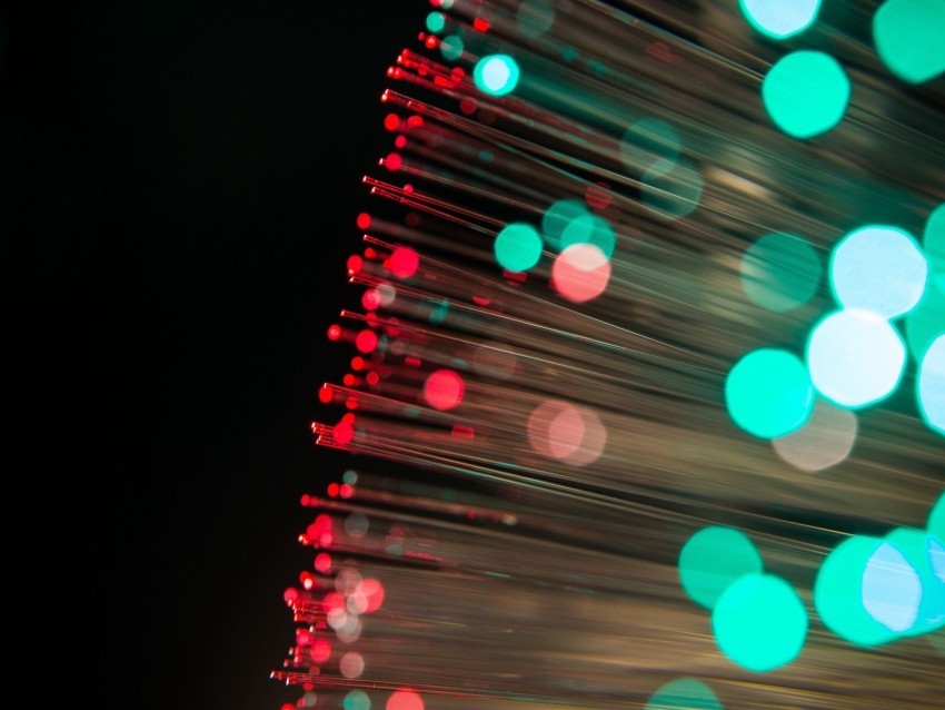 optical fiber glare thread bokeh glow lights Isolated Design Element in PNG Format