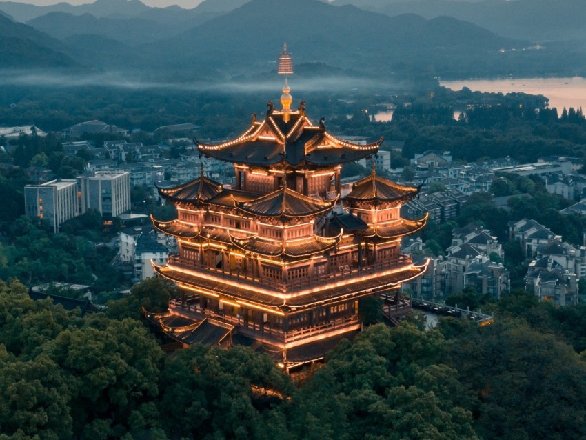 pagoda building architecture temple city overview Isolated Subject on HighResolution Transparent PNG