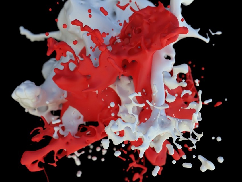 paint clot splash splatter red white mixing High-resolution PNG