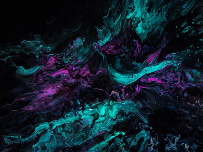 paint stains mixing liquid turquoise purple dark Transparent image