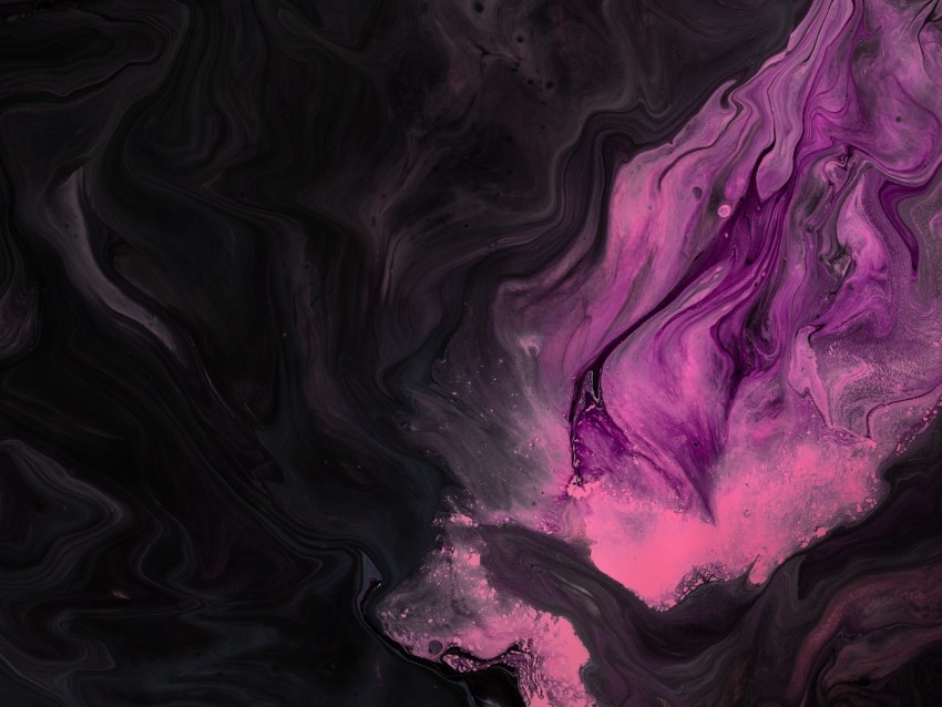 paint stains pink black liquid PNG art 4k wallpaper