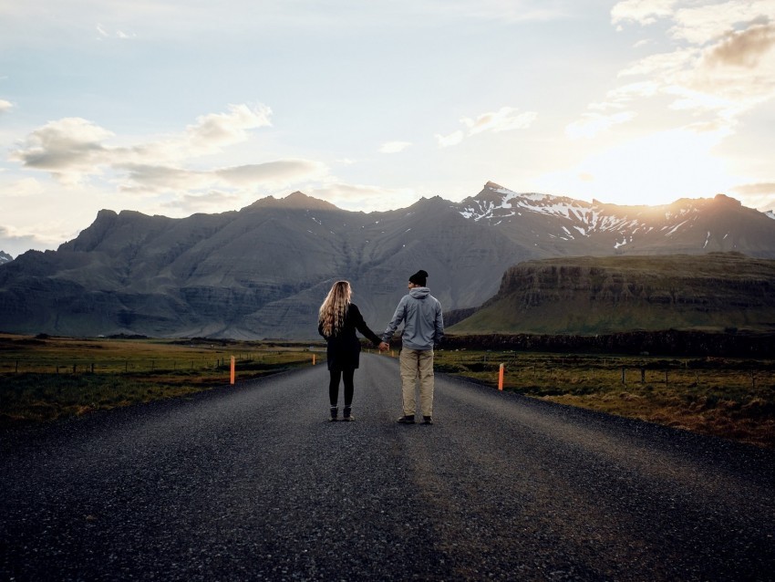 pair love romance road mountains PNG images with no watermark