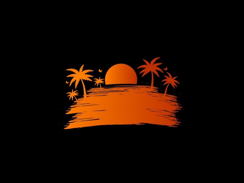 palm sunset vector art sun Free PNG images with transparent layers 4k wallpaper