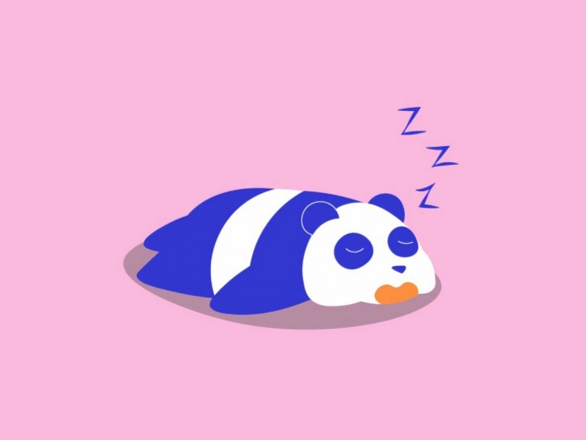 panda sleep art funny minimalism Isolated Graphic on Clear Background PNG