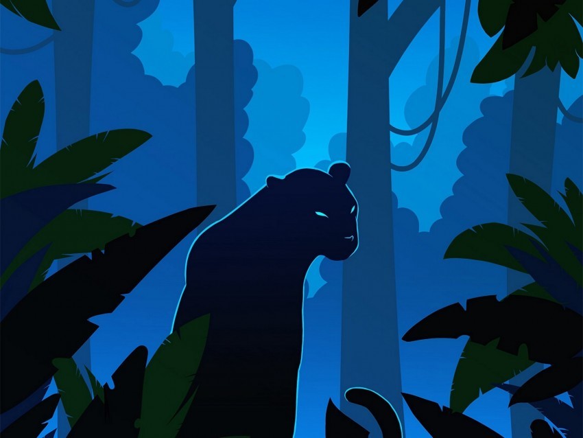 panther silhouette vector jungle art PNG images for websites 4k wallpaper