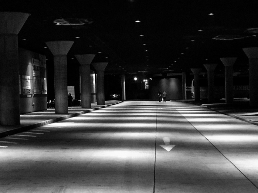 parking dark bw architecture underground PNG art 4k wallpaper