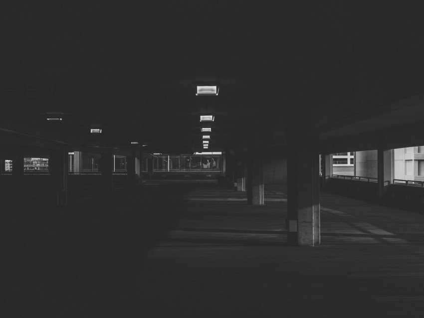 parking underground bw dark Transparent PNG graphics complete archive