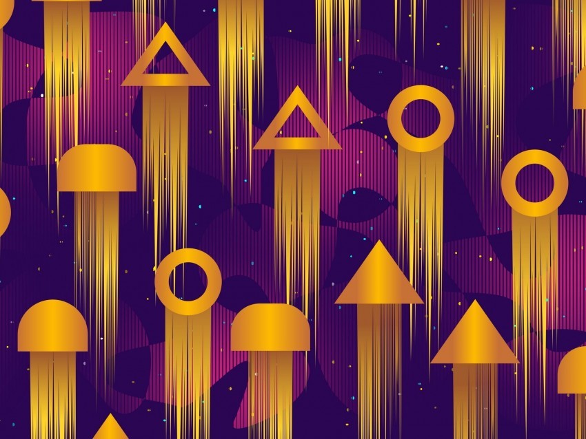 pattern geometric shapes geometric bright circles triangles rockets Isolated Object in HighQuality Transparent PNG